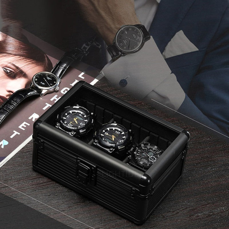 Aluminum Alloy Transparent Watch Display Storage Box