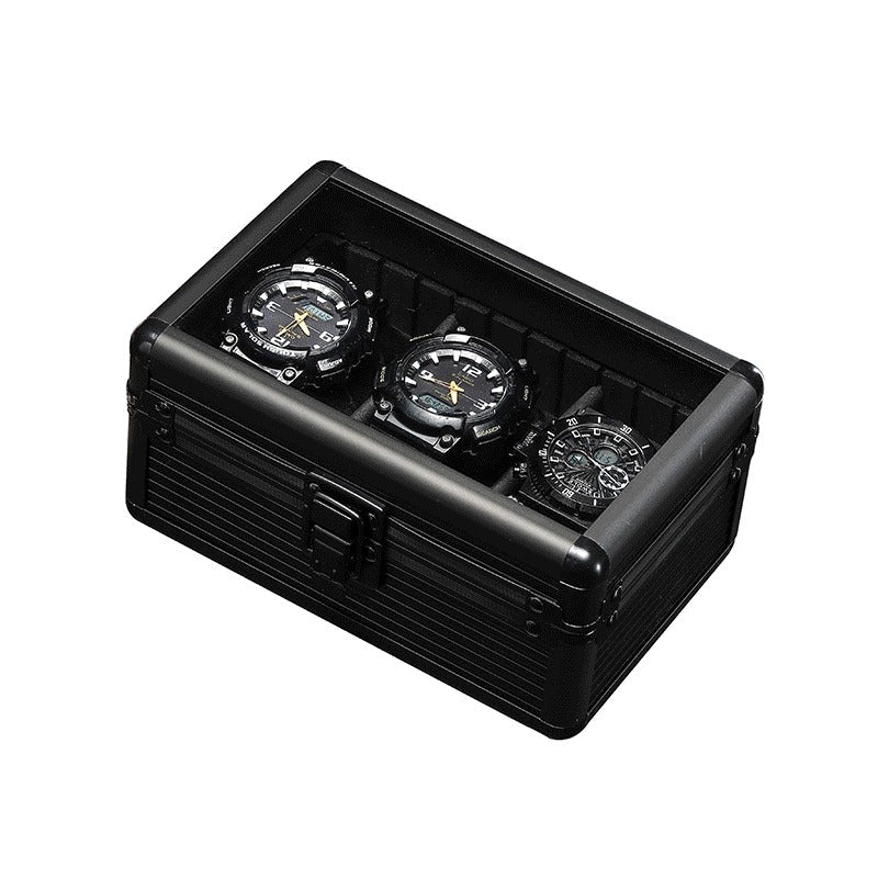 Aluminum Alloy Transparent Watch Display Storage Box - Galaxy Cart