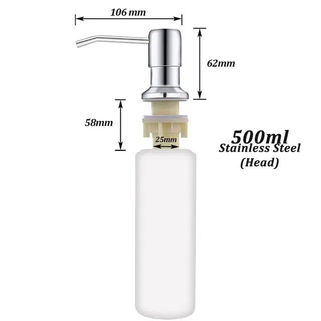 Stainless Steel Soap Dispenser Kit - Galaxy Cart