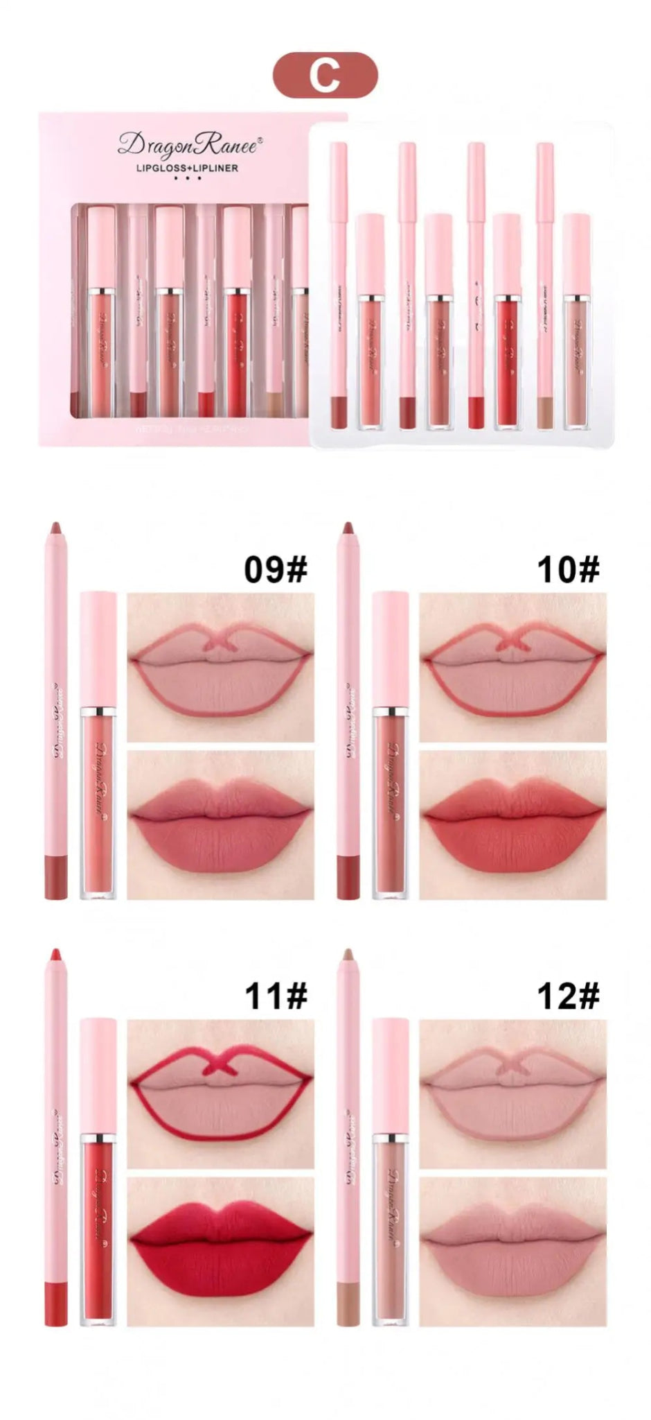 4pcs Lip Gloss Lip Liner Pen Set - Galaxy Cart