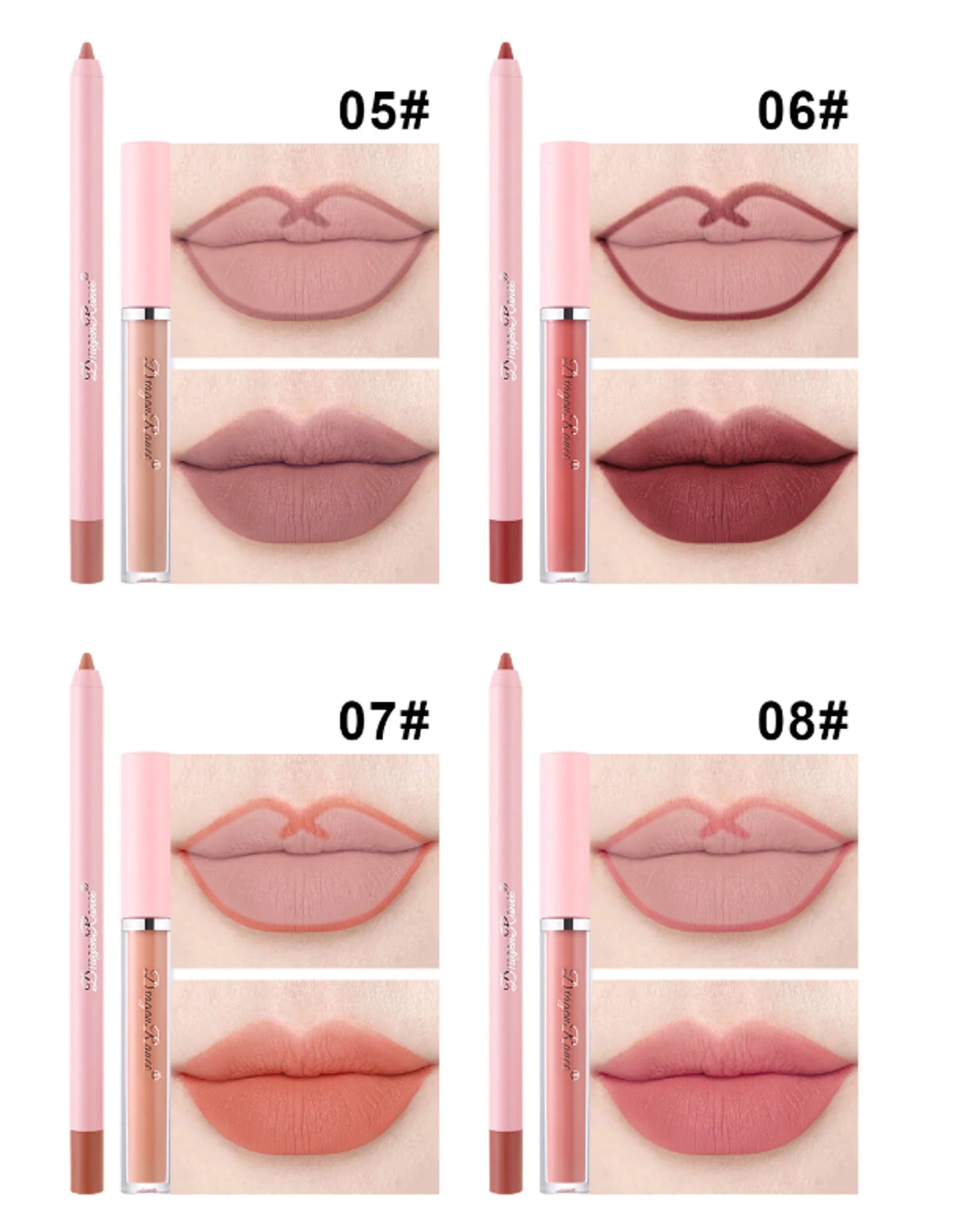 4pcs Lip Gloss Lip Liner Pen Set - Galaxy Cart