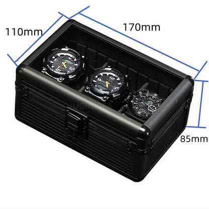 Aluminum Alloy Transparent Watch Display Storage Box - Galaxy Cart
