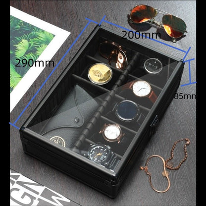 Aluminum Alloy Transparent Watch Display Storage Box - Galaxy Cart