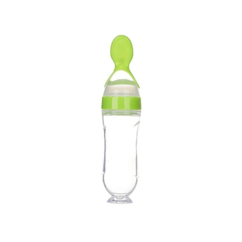 Baby Squeezing Feeding Bottle with Spoon - Galaxy Cart