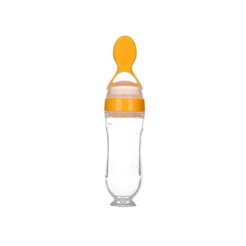 Baby Squeezing Feeding Bottle with Spoon - Galaxy Cart