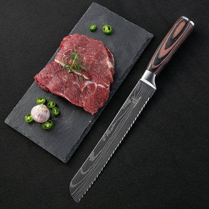 Damascus Style Kitchen Knife Set - Galaxy Cart