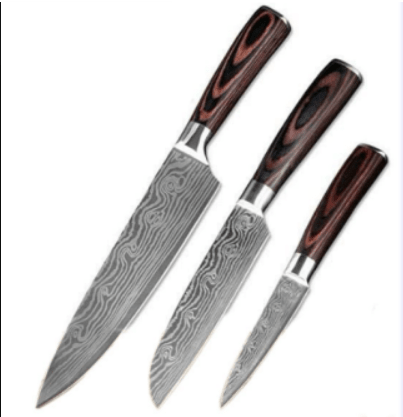 Damascus Style Kitchen Knife Set - Galaxy Cart