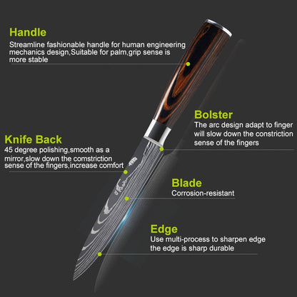 Damascus Style Kitchen Knife Set - Galaxy Cart