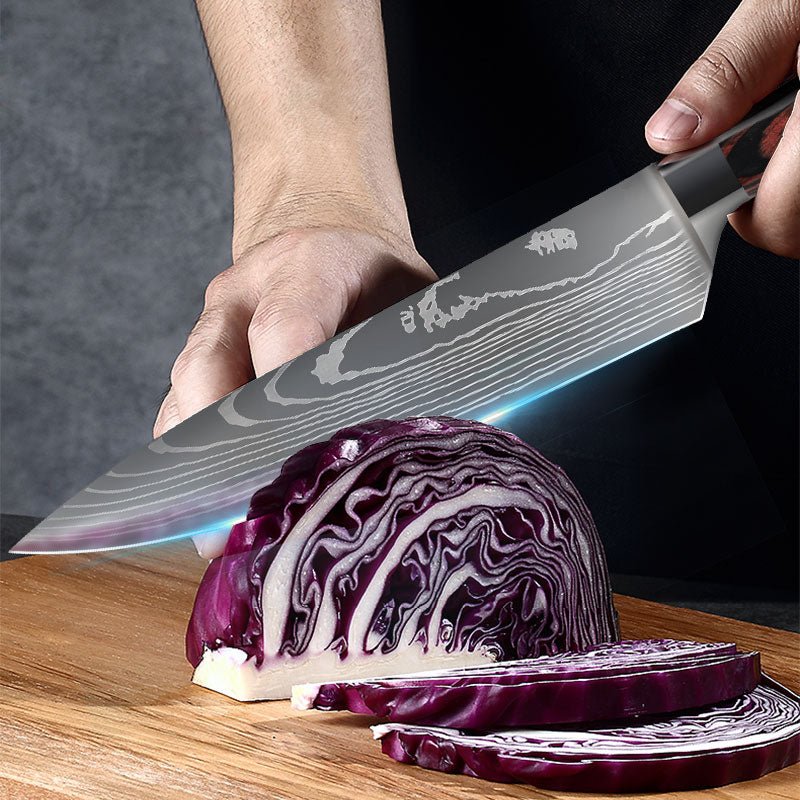 Damascus Style Kitchen Knife Set - Galaxy Cart