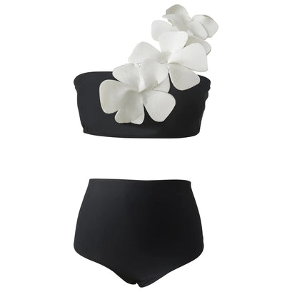 Flower Bandeau Brazilian Bikini Set - Galaxy Cart