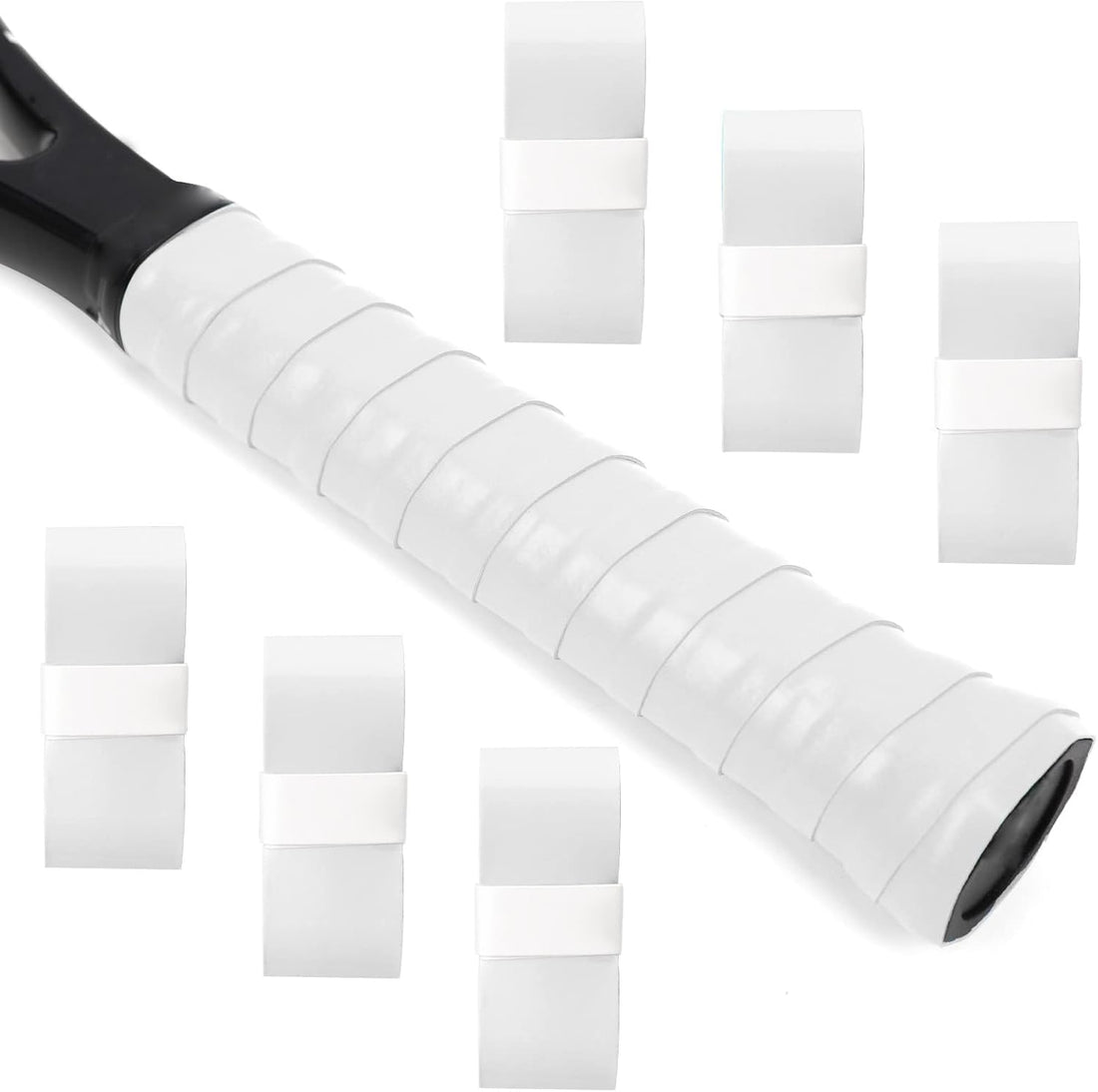 L LK SPORTS Tennis Racket Grip Tape 6 Pack Precut Anti Slip Tennis Grip Tape Absorbent Dry Feel Tennis Grips Overgrip for Tennis Pickleball White - Galaxy Cart