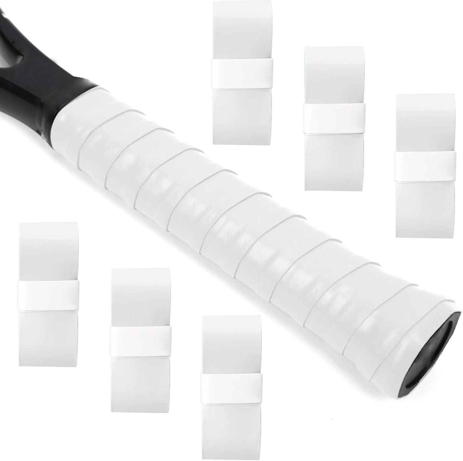L LK SPORTS Tennis Racket Grip Tape 6 Pack Precut Anti Slip Tennis Grip Tape Absorbent Dry Feel Tennis Grips Overgrip for Tennis Pickleball White - Galaxy Cart