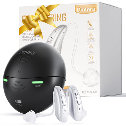 Rechargeable Hearing Aids for Seniors Adults-Dimora BTE Earing Aid (Not Amplifiers) with 16-Channel Sound Processing for Superior Sound Quality Noise Canceling Digital Hearing Assist Easy to UseOver-the-Counter(FSA or HSA eligible) - Galaxy Cart