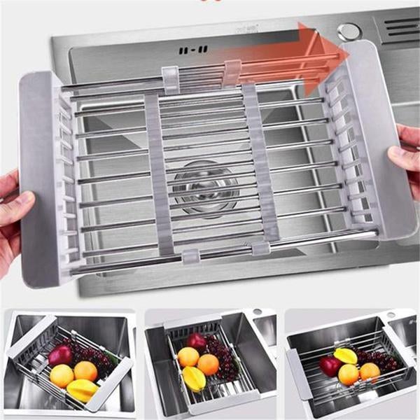 Retractable Stainless Steel Sink Drainer Rack - Galaxy Cart