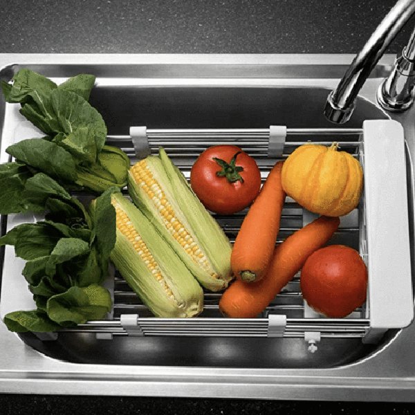 Retractable Stainless Steel Sink Drainer Rack - Galaxy Cart