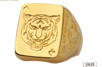 Trendy Silver Spade Ring - Chinese Zodiac Tiger Year - Galaxy Cart