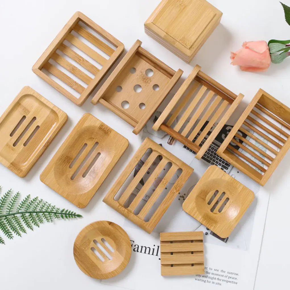 Wooden Bamboo Soap Dish - Galaxy Cart