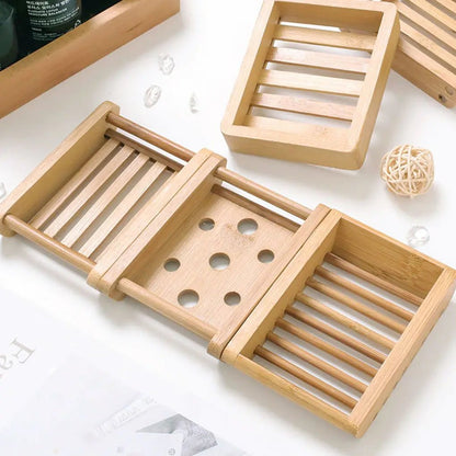 Wooden Bamboo Soap Dish - Galaxy Cart