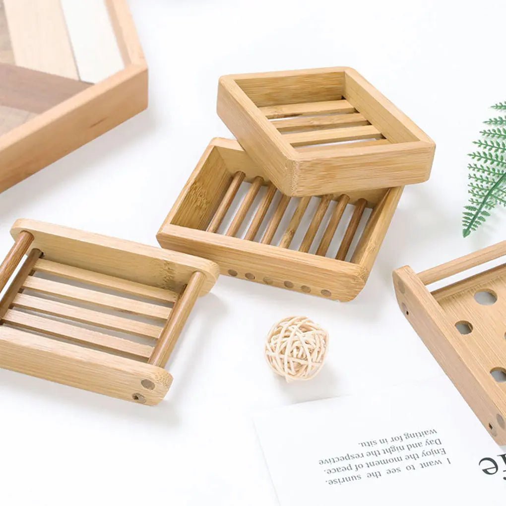 Wooden Bamboo Soap Dish - Galaxy Cart